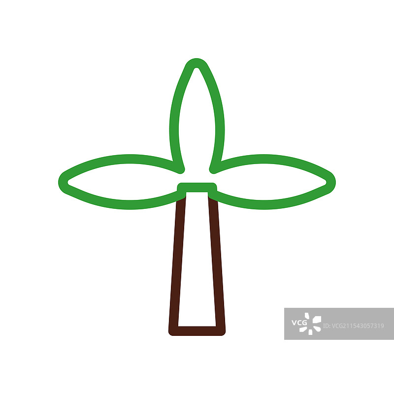 风车图标，代表可再生能源概念图片素材
