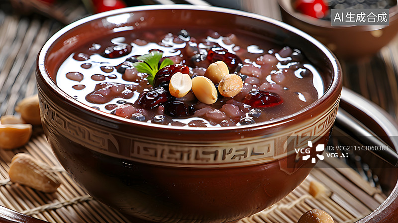 【AI数字艺术】桌上的一碗八宝粥腊八粥图片素材