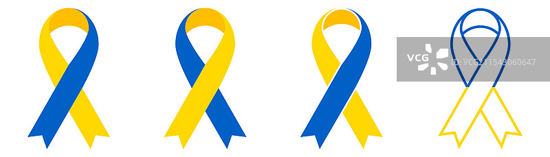 乌克兰国旗上的和平丝带图片素材