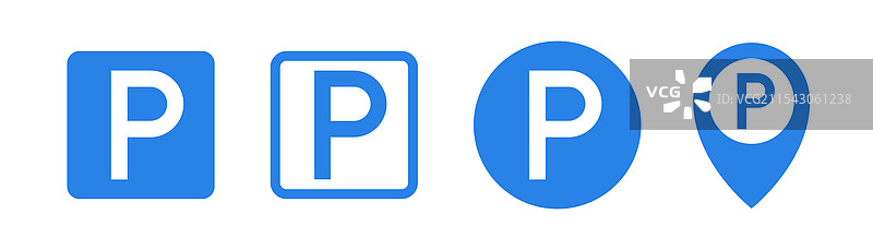 停车标志 停车区域 警告 方形和圆形图片素材