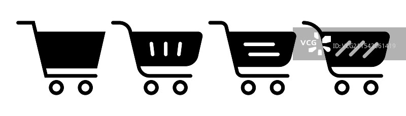 购物车图标手推车符号购物车图标集图片素材