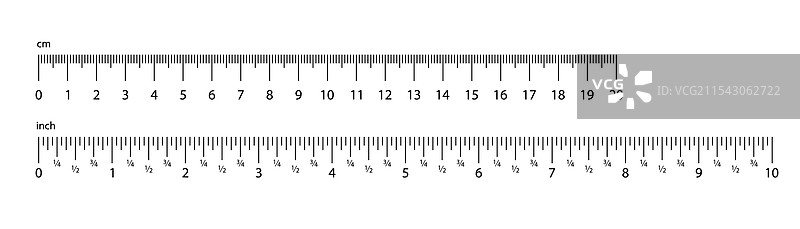 公制尺和英寸尺图标，厘米和英寸尺图片素材
