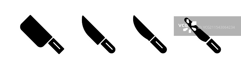 刀具图标 厨房刀具图标集 锋利图片素材