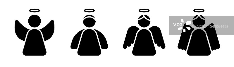 天使图标 圣诞天使图标集 天使图片素材