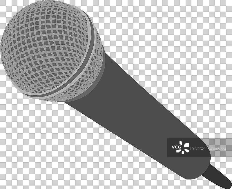 白色背景下的麦克风孤立展示图片素材