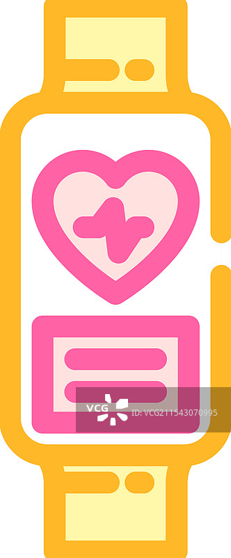 生物识别腕带可穿戴彩色图标图片素材