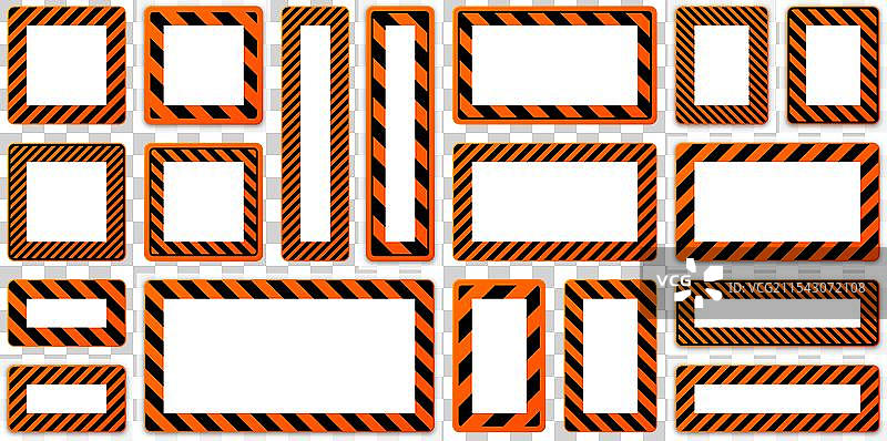 各种带有斜线的空白警告标志图片素材