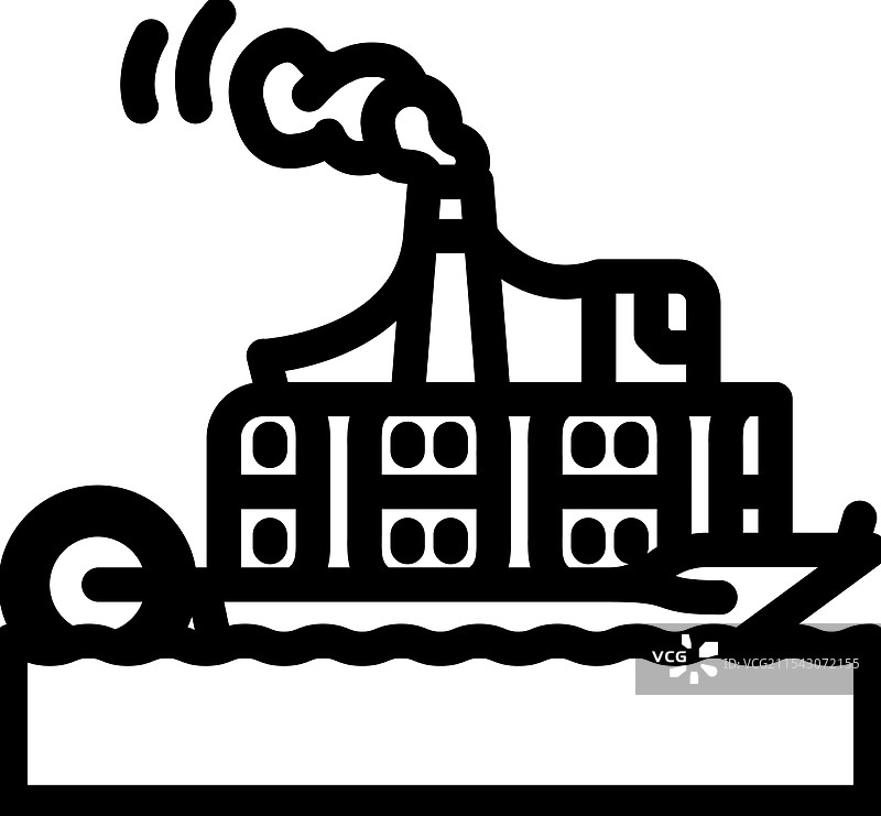 蒸汽船行业线条图标图片素材