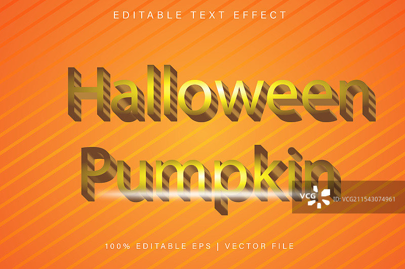 万圣节南瓜可编辑文本效果渐变图片素材