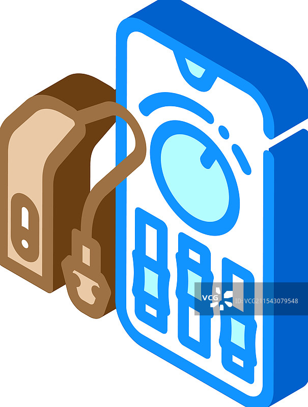 智能助听器可穿戴等距图标图片素材