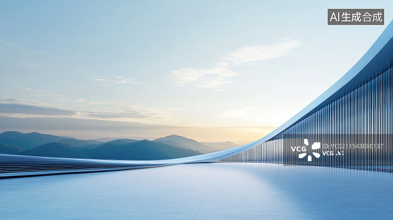 【AI数字艺术】艺术中心建筑空间与地面广场图片素材