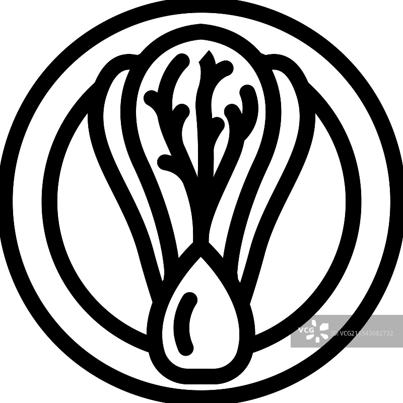 小白菜 中式料理 线条图标图片素材
