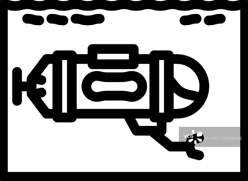 深海潜水器世界海洋线条图标图片素材