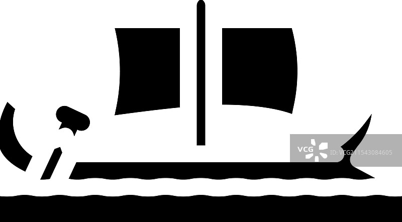 古代双桨船图标图片素材