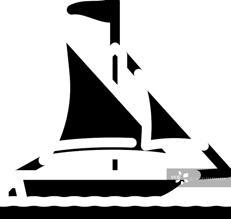 格子图案的古代船只图标图片素材