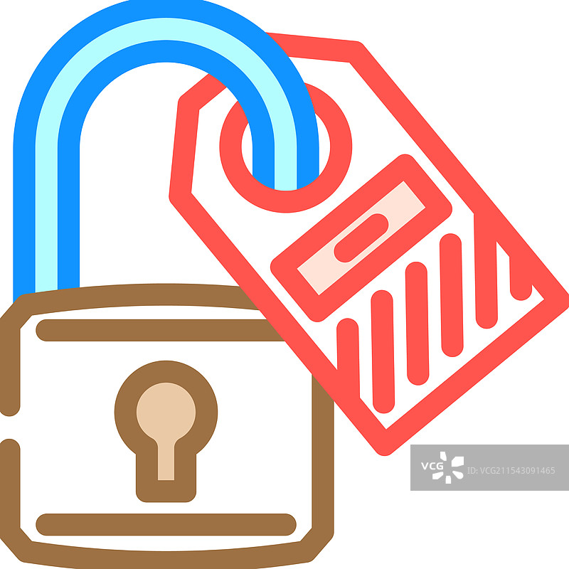 锁定标记伤害预防彩色图标图片素材