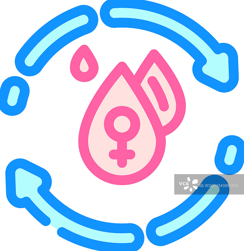 月经失调女性疾病彩色图标图片素材