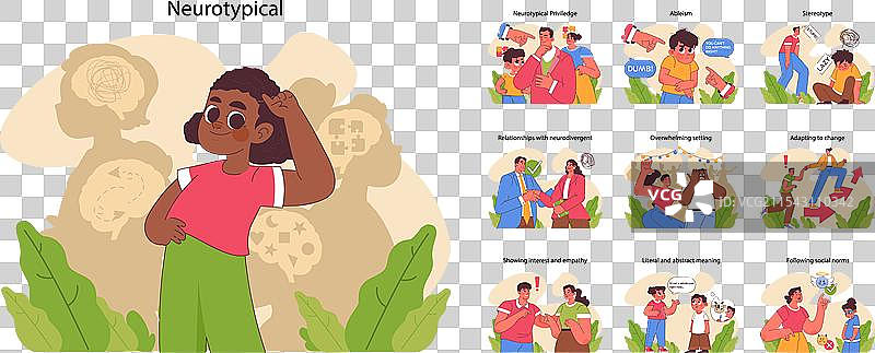 神经典型概念平面图图片素材