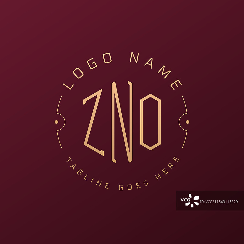 奢华的ZNO标志设计，优雅的字母ZNO图片素材