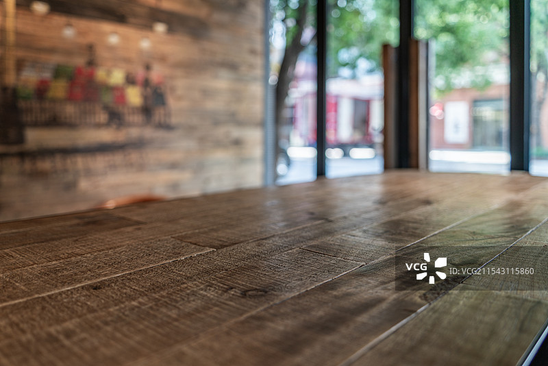 餐厅咖啡店木桌特写图片素材
