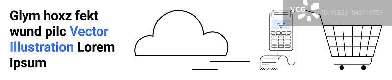 数字云支付处理与购物图片素材