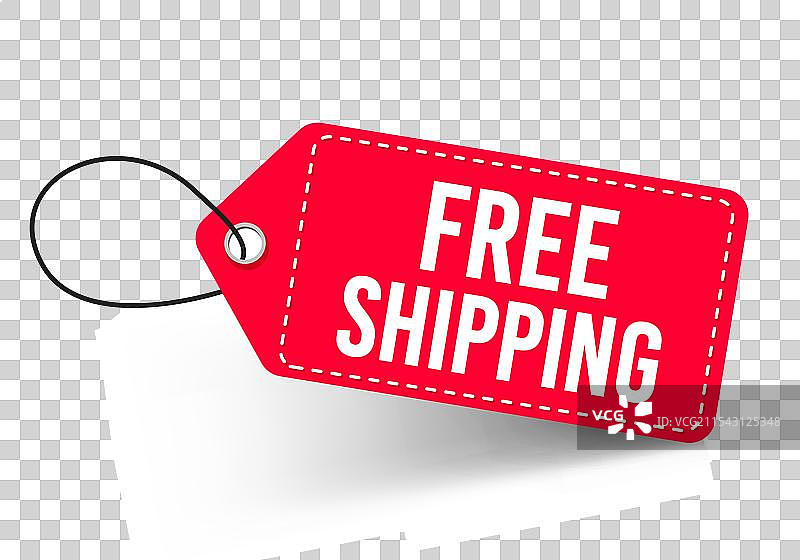 带有“免运费”字样的标签吊牌图片素材