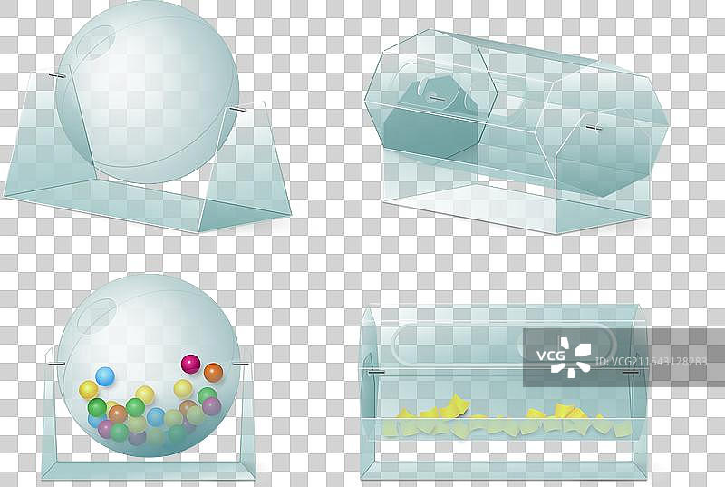 彩票箱抽奖鼓，内含球或贴纸图片素材