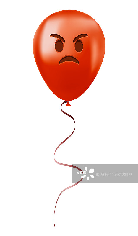 带有撅嘴表情的红色气球表情符号图片素材