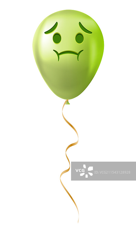 恶心的绿色表情符号气球图片素材