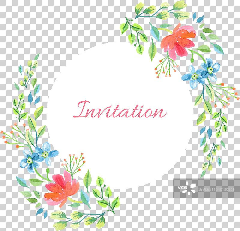 花卉婚礼邀请函背景图片素材