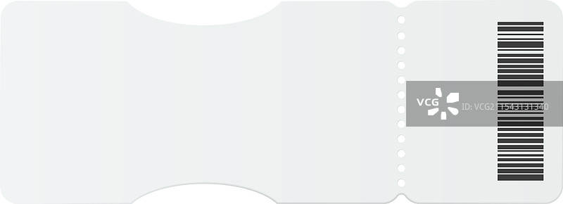 带有条形码和撕边的空白白色票据图片素材