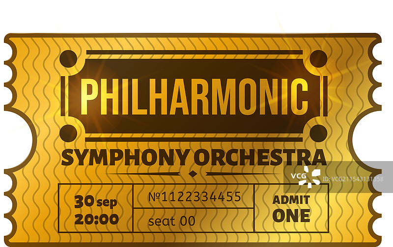 金色票券，授予进入专属场所的权限图片素材