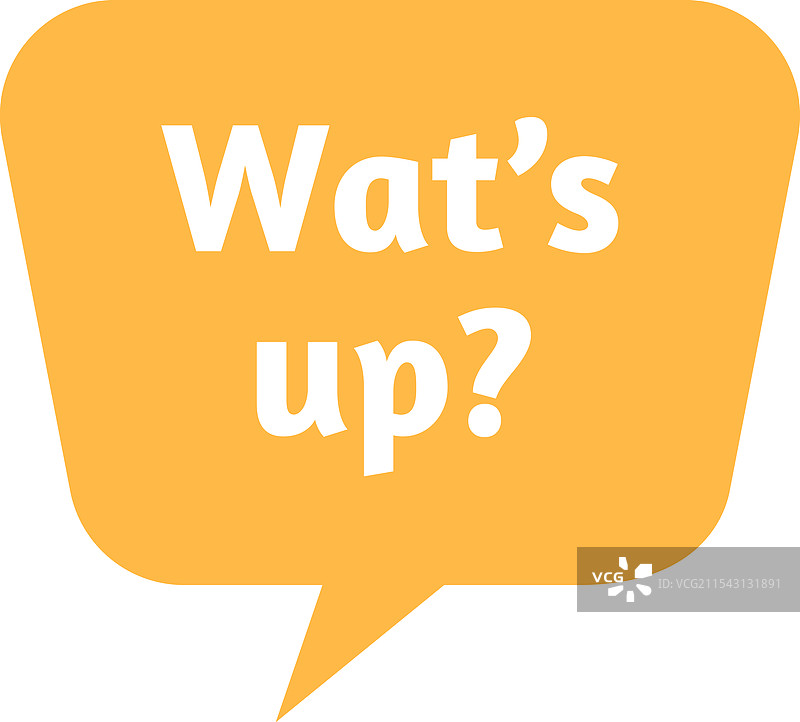 黄色的对话气泡询问“怎么了？”与白色背景。图片素材