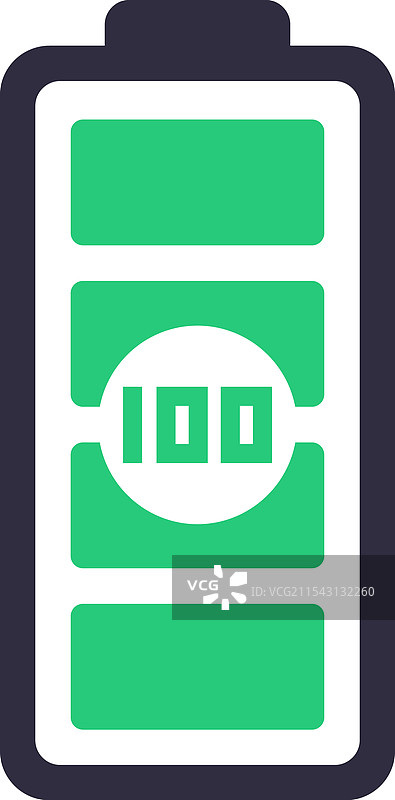 满电图标，显示百分之百充电状态图片素材