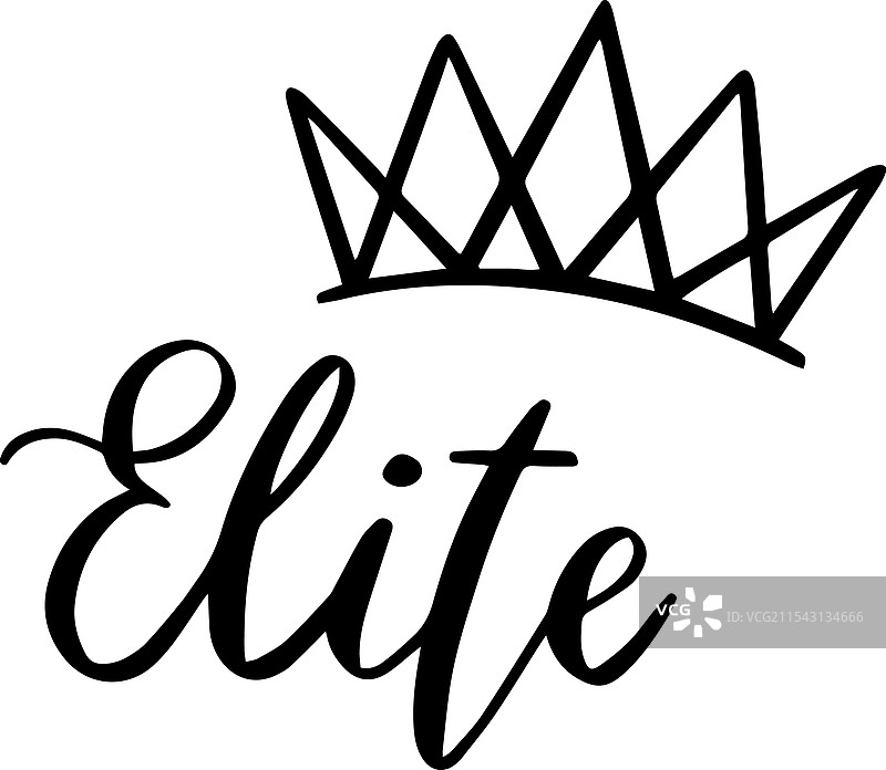 时尚的手绘王冠悬浮在文字上方图片素材