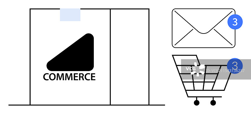 数字商务概念电子邮件通知和图片素材