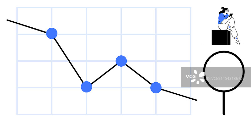 商界人士分析波动的数据趋势图片素材