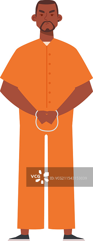 被手铐锁住的非洲囚犯图片素材