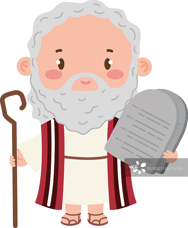 可爱的摩西手持十诫图片素材