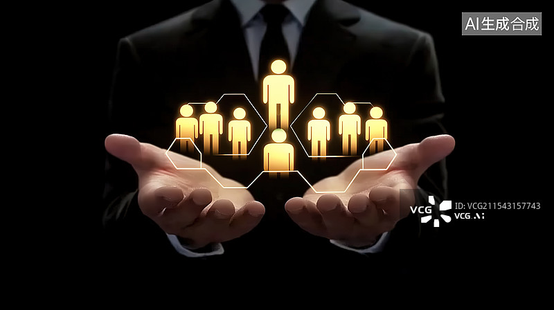 【AI数字艺术】人力资源团队合作招聘广告商务主题概念图片素材