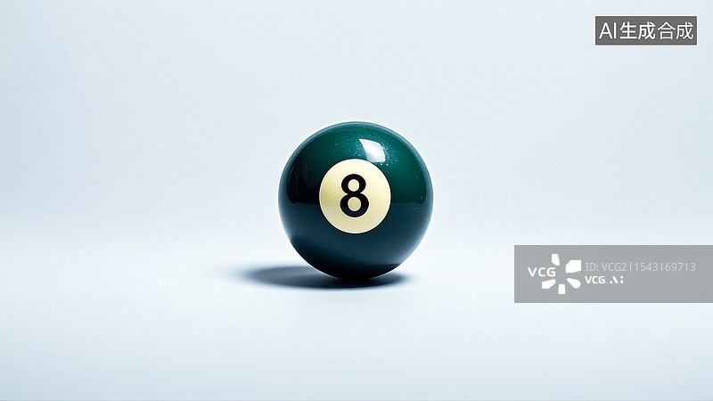 【AI数字艺术】一个黑8台球图片素材