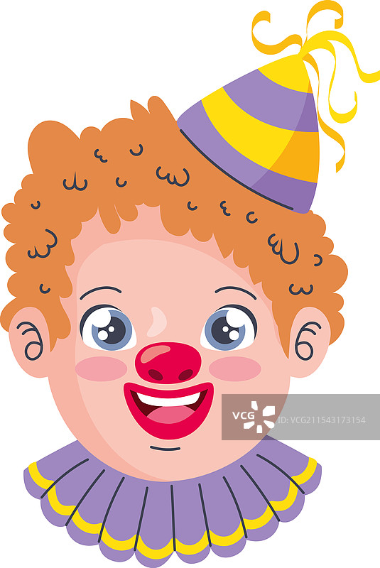 快乐的小丑头像卡通图图片素材