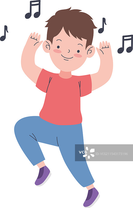 可爱的男孩在跳舞图片素材
