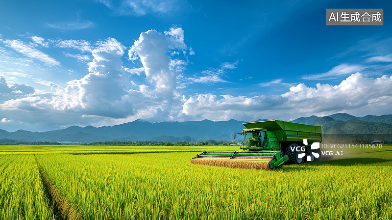 【AI数字艺术】农田收割农业丰收图片素材