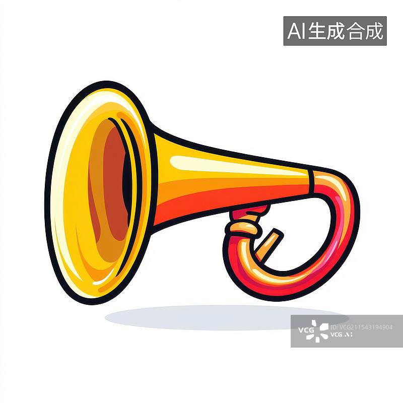 【AI数字艺术】卡通小号乐器卡通插画图片素材