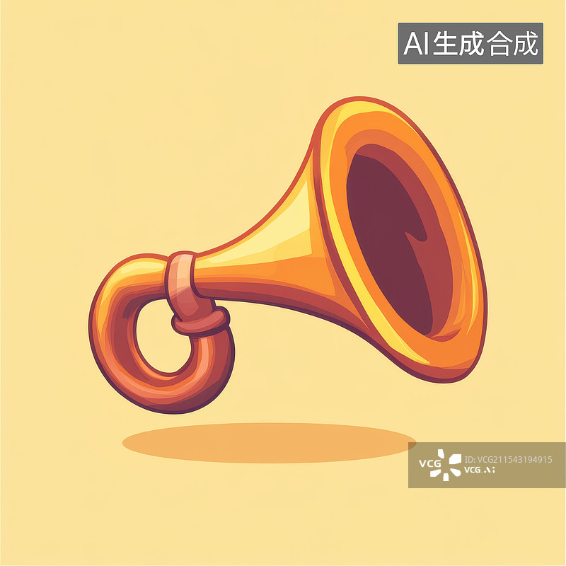 【AI数字艺术】卡通小号乐器卡通插画图片素材