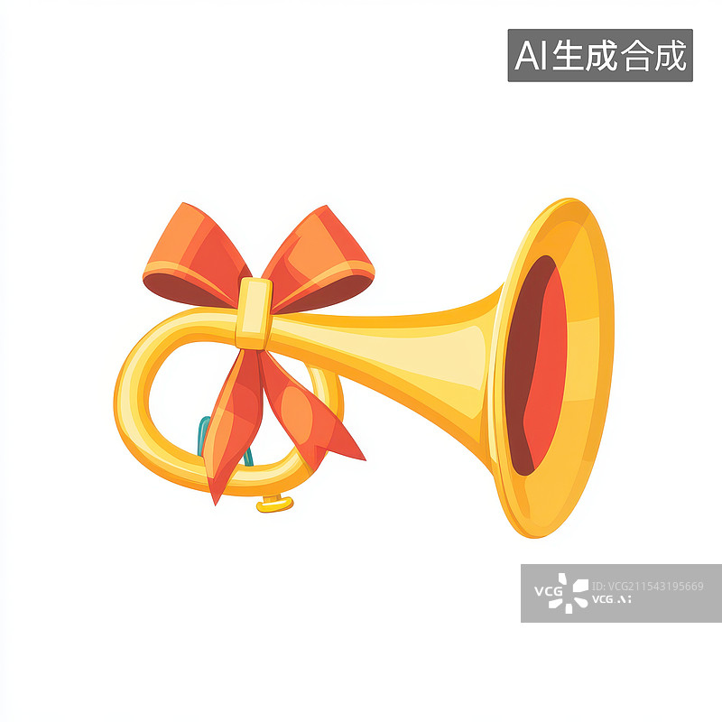 【AI数字艺术】卡通小号乐器卡通插画图片素材