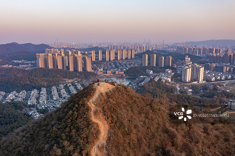 航拍湖南长沙尖山风光图片素材