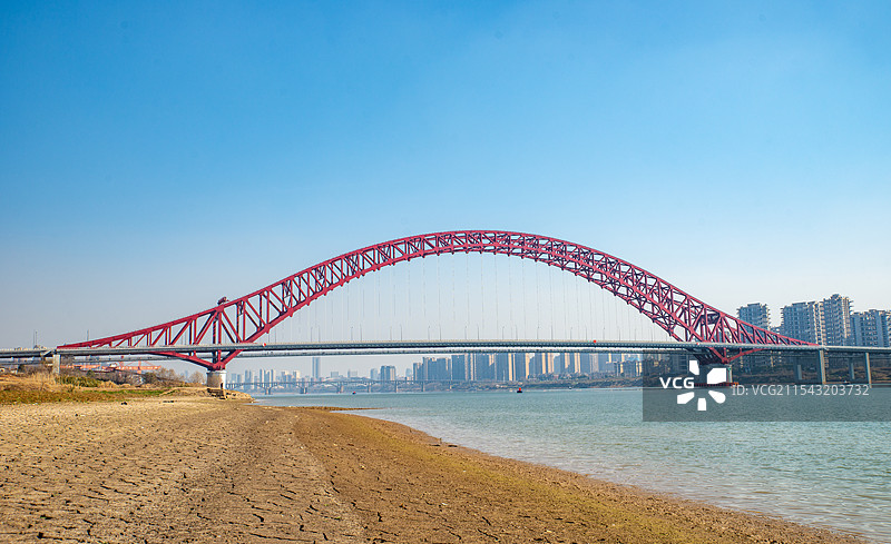 航拍湖南株洲清水塘大桥图片素材