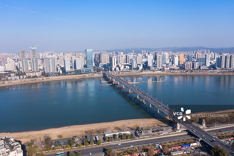 航拍湖南株洲株洲大桥图片素材